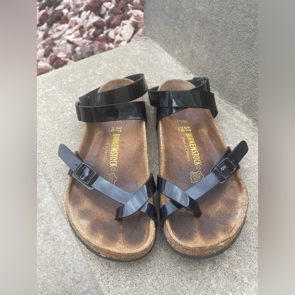 Birkenstock Patent Yara Ankle Wrap Sandal, Size 37 - Picture 1 of 11